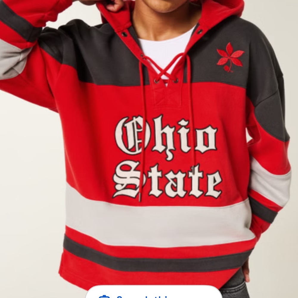Ohio State Men's Red and Gray Hoodie small